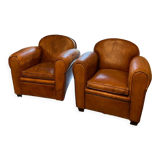 Leather club armchairs