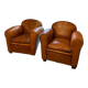 Leather club armchairs