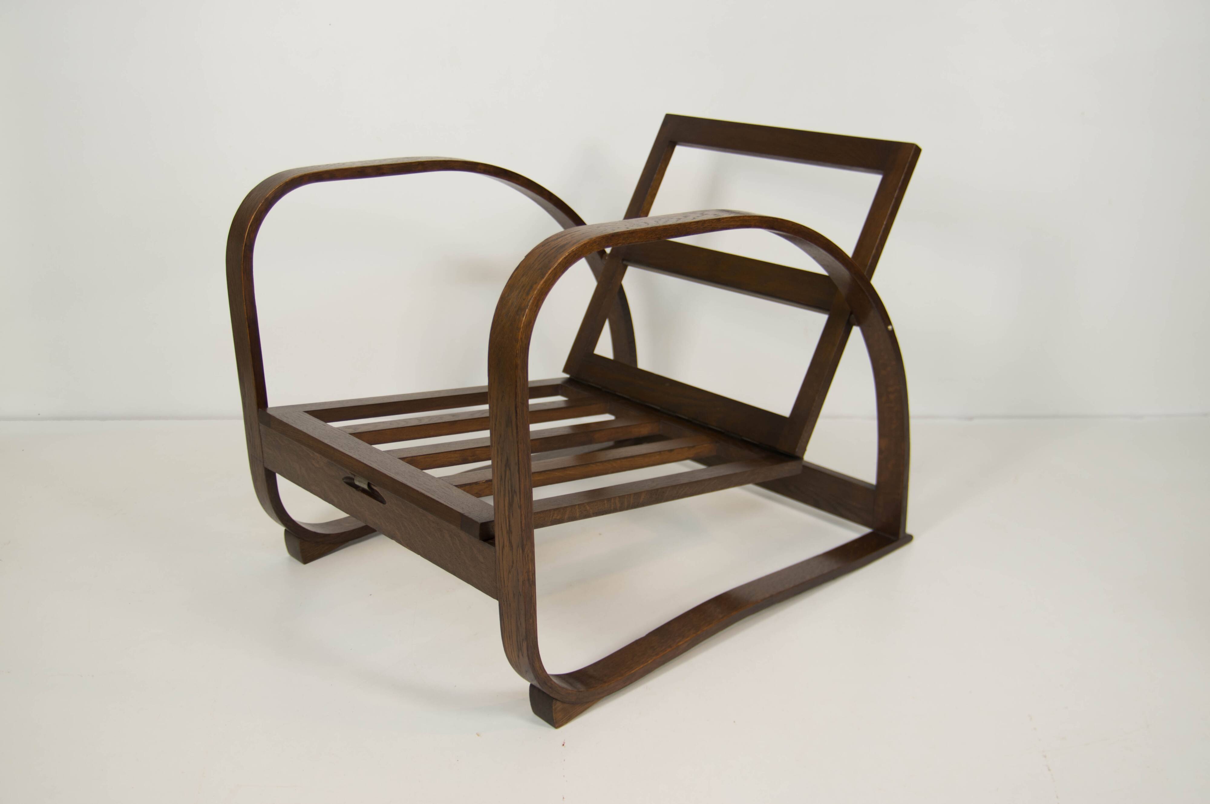 Adjustable Armchair H70 by Jindrich Halabala, 1930s