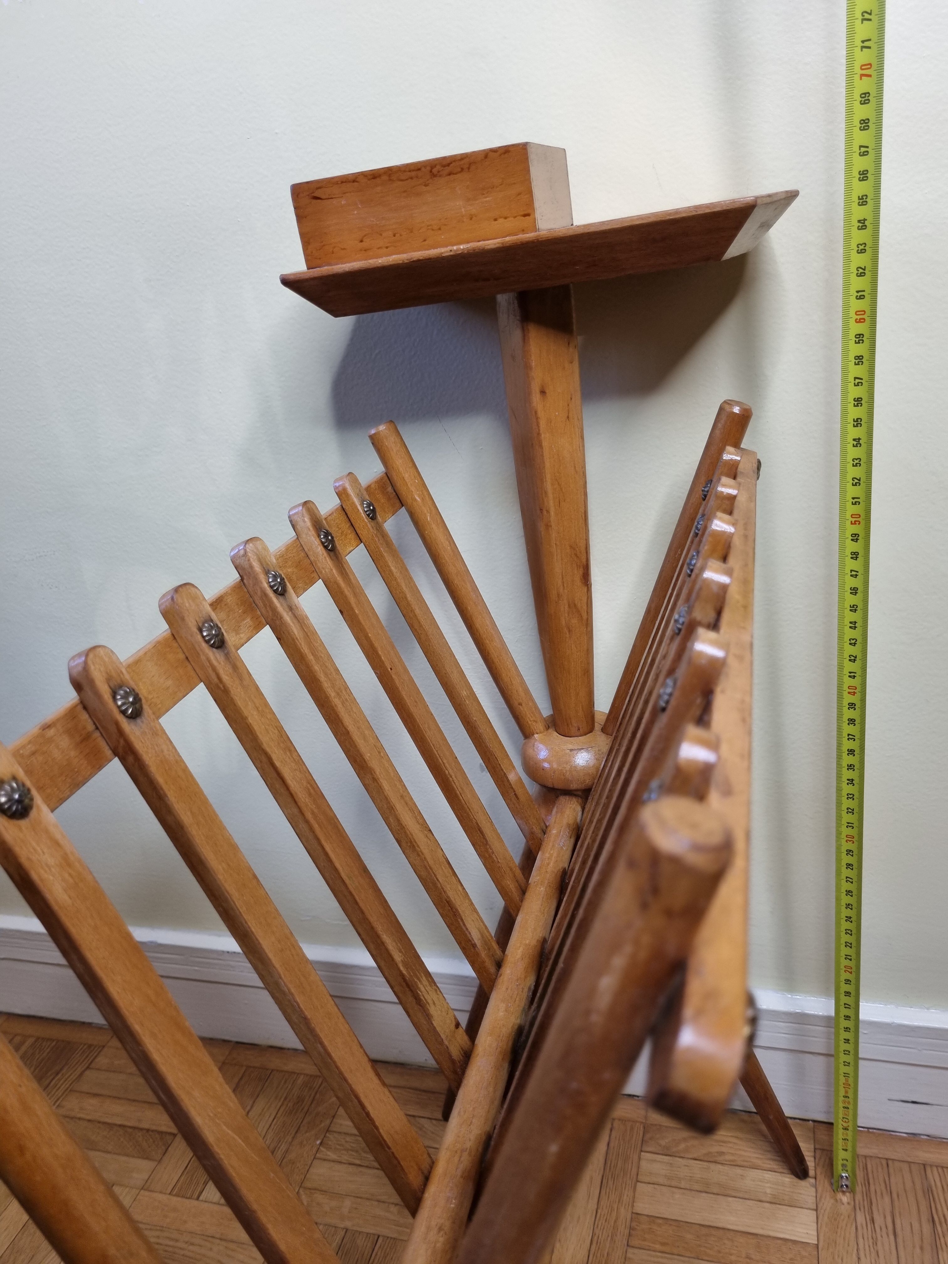 Magazine door and empty wooden pocket, vintage