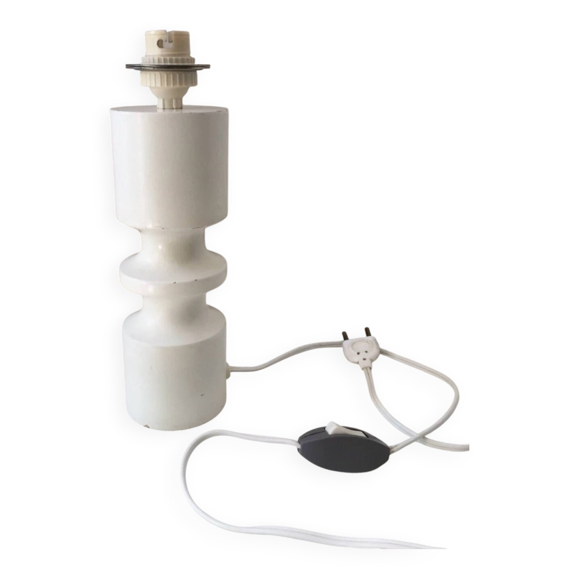 Vintage bowling lamp, turned wood, 1960s