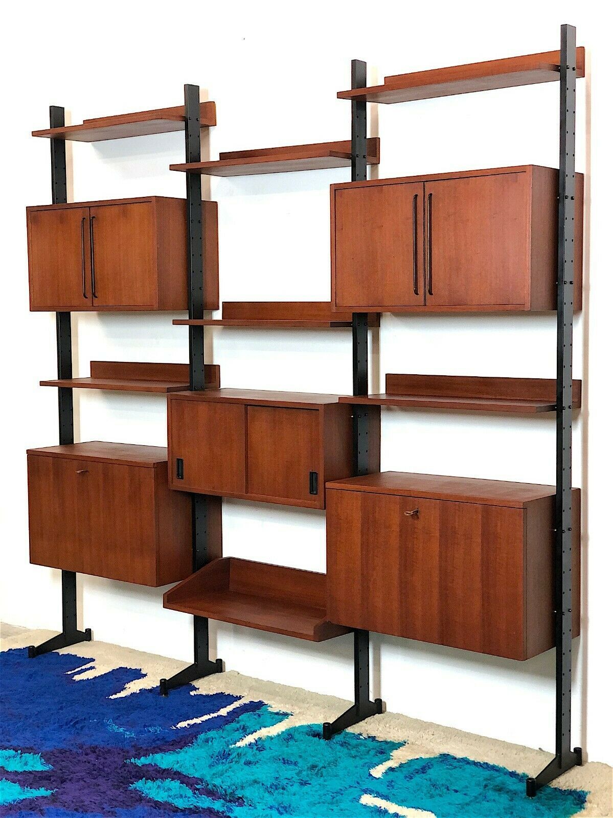 Modular storage cabinet and bookcase. Italy, 60s