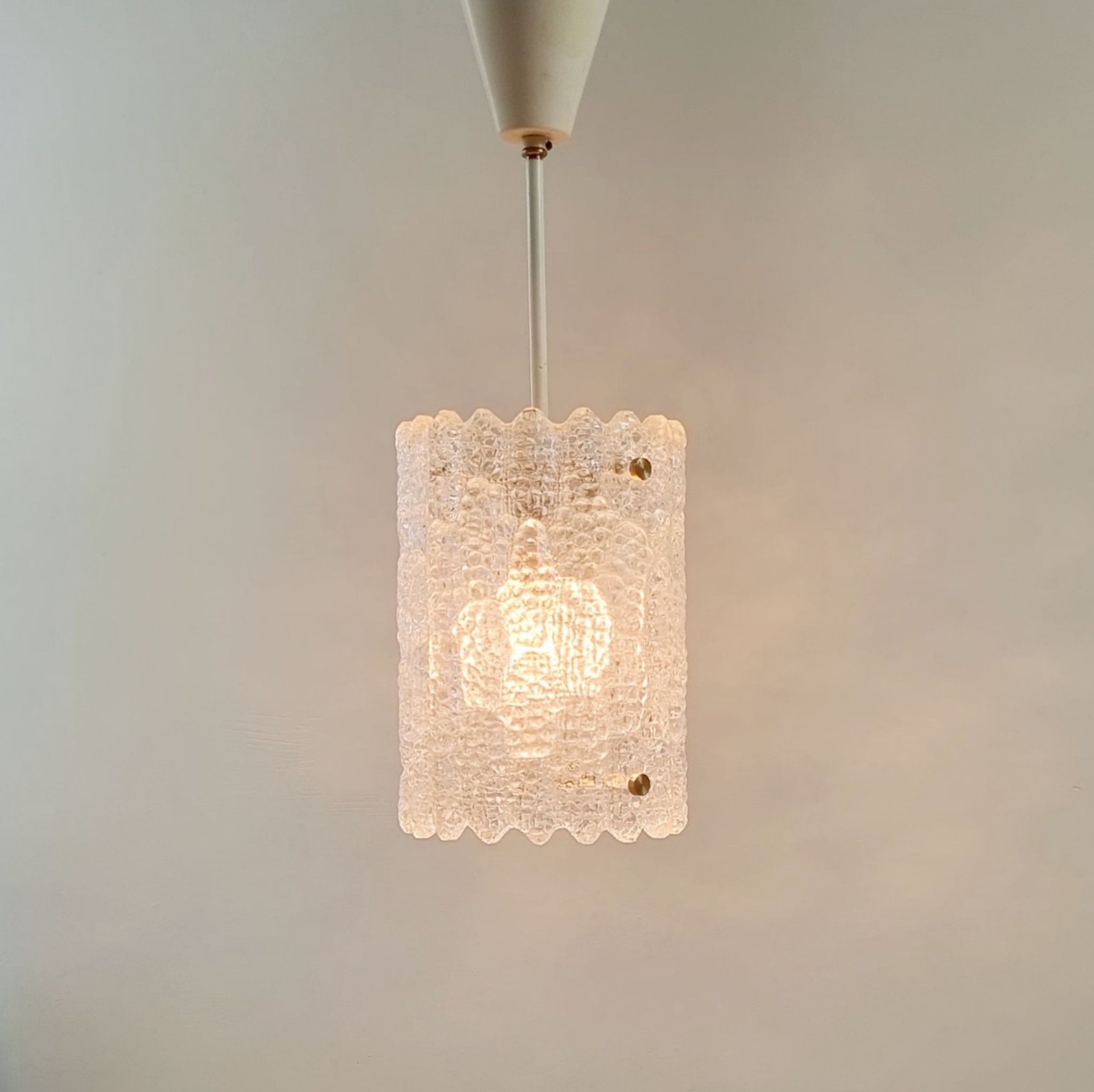Scandinavian Brass & Glass Ceiling Light by Carl Fagerlund for Lyfa & Orrefors, 1960s