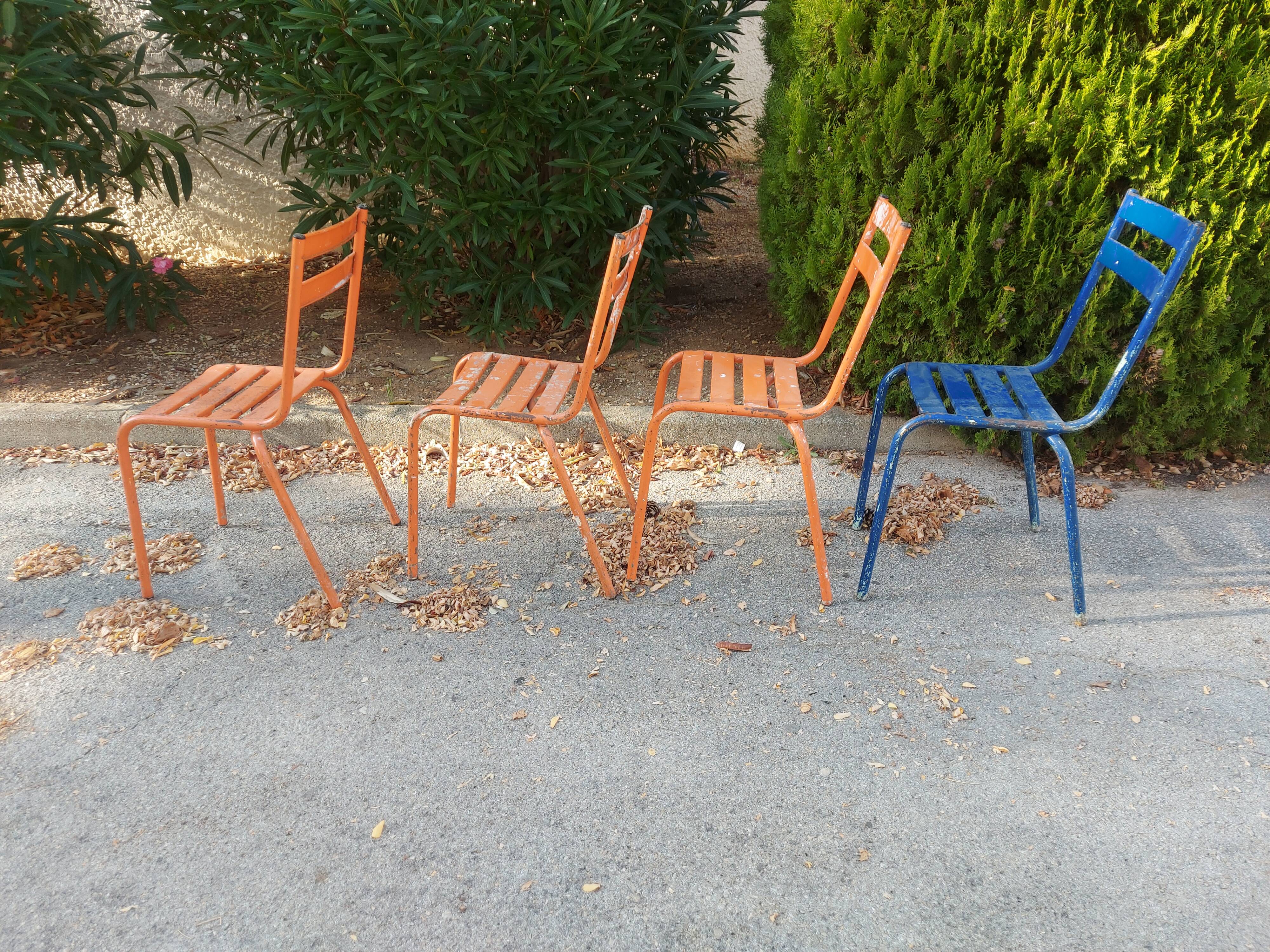 Set of 4 chairs tivoli chairs by Francisco Segarra in metal