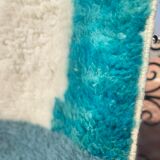 Tapis berbère beni ouarain bleu ocean