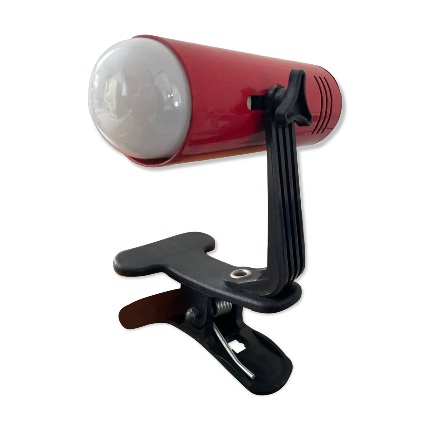 Vintage red metal clip lamp