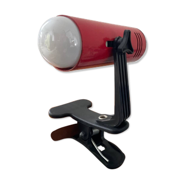 Lampe à pince vintage en métal rouge