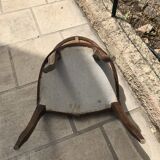 Old wooden armchair and cannage