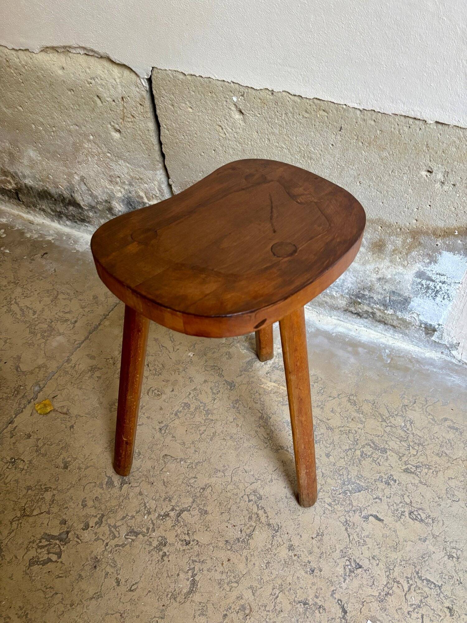 Wooden bean tripod stool no. 2