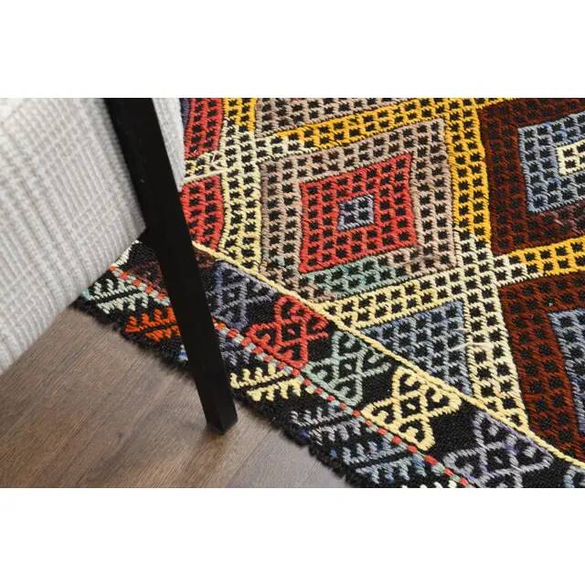 1970s Vintage Turkish Hand-Knotted Wool Cotton Yellow Area Rug 175x234