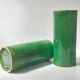 Pair of vintage 1950 rolled vases green ceramic signed 50s 1950s