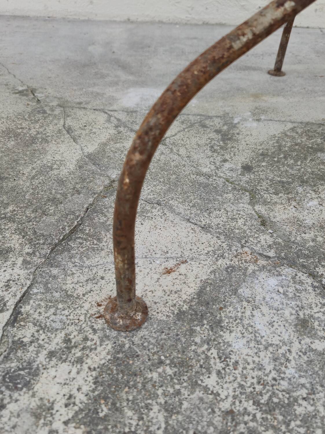 Wrought iron garden table pedestal 1900s