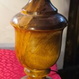 Paire de lampe bois  vernis 42x30 abat jour