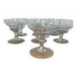 7 vintage cut champagne glasses
