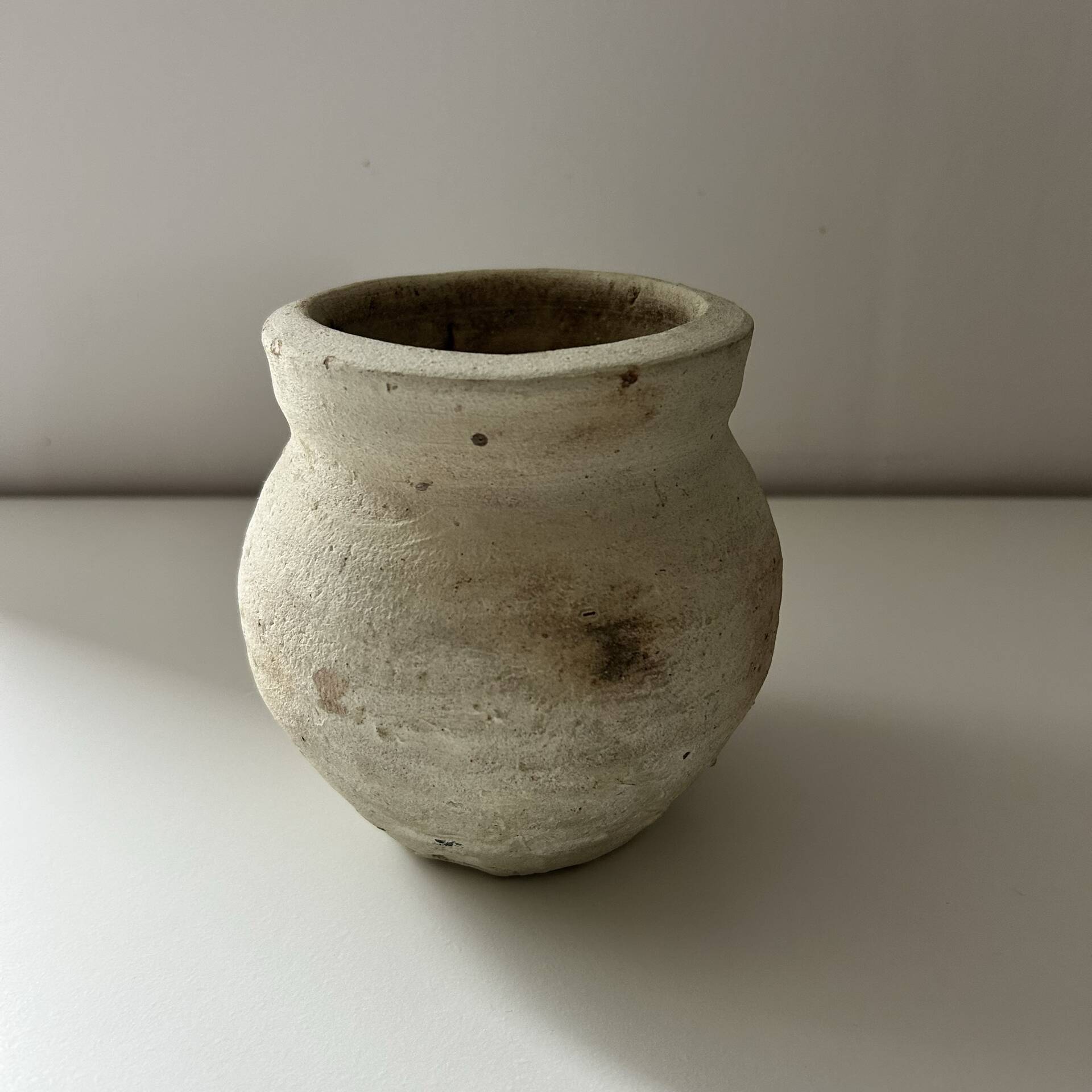 White clay pot