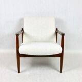 White Boucle GFM-64 armchair by Edmund Homa, 1970s