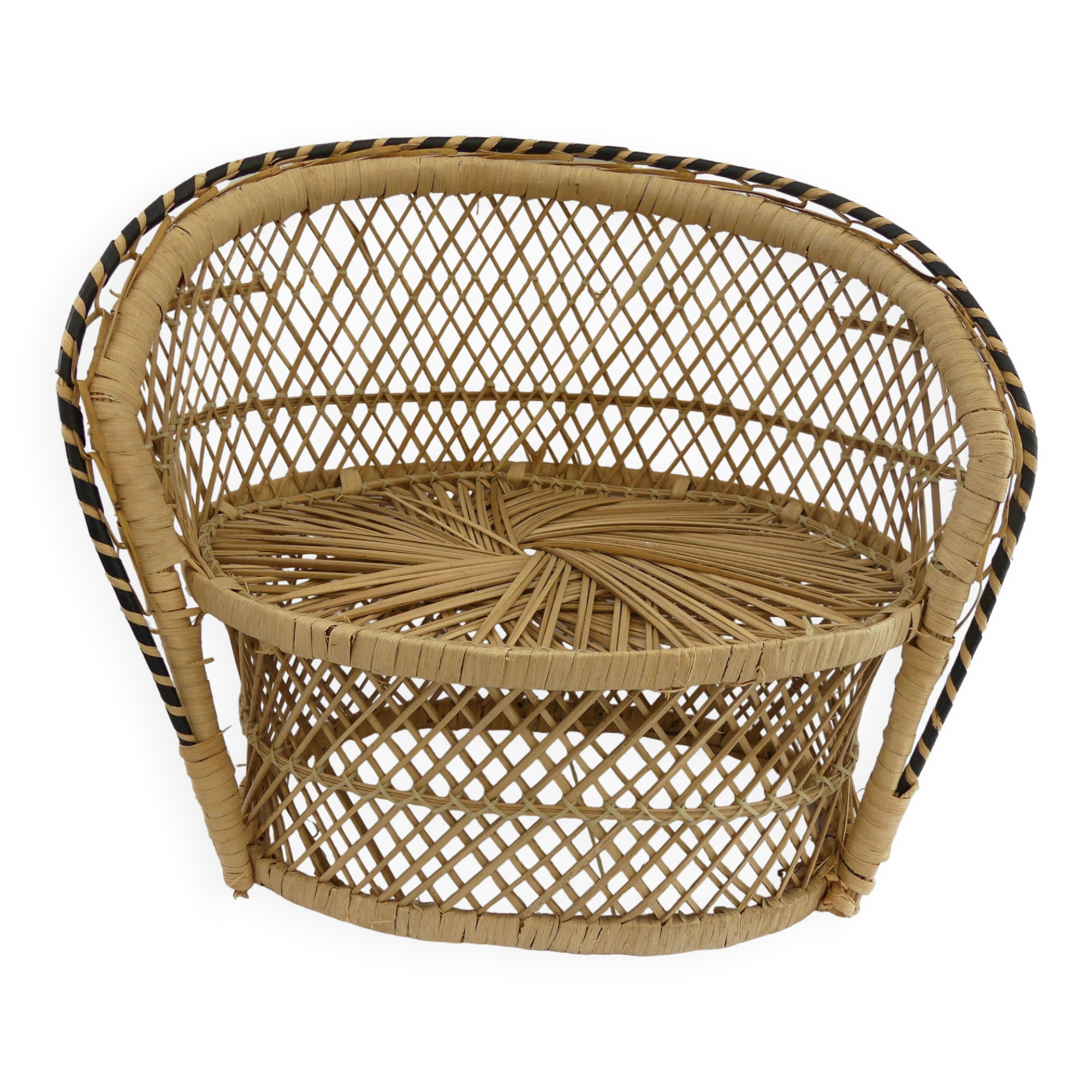 Double door wicker plant armchair