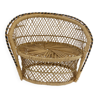 Double door wicker plant armchair