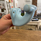 Vintage blue porcelain hook