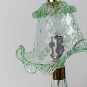 Vintage Murano glass table lamp – delicate green glass with a wavy shape – Italy 1980s – elegant decor, bedside lamp, gift idea