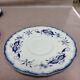 3 dessert plates / saucers Sarreguemines Lancaster blue decoration