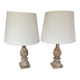 Paire de lampes bois cérusé