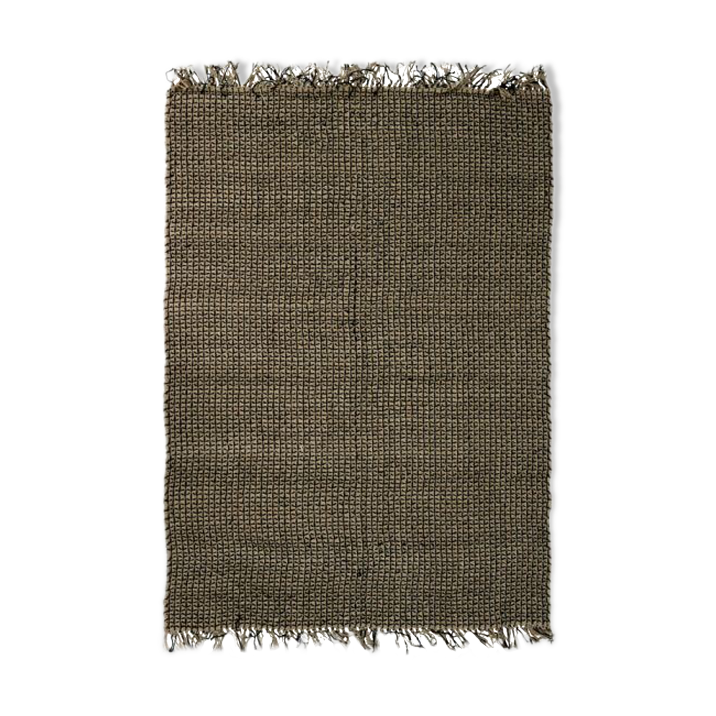Carpet in jute and black cotton 160 x 230 cm