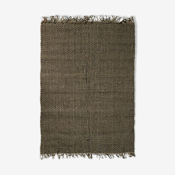 Tapis en jute et coton noir 160 x 230 cm