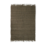 Tapis en jute et coton noir 160 x 230 cm