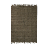 Carpet in jute and black cotton 160 x 230 cm