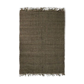 Black jute and cotton rug 160 x 230 cm