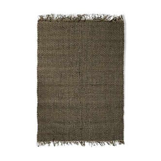 Carpet in jute and black cotton 160 x 230 cm