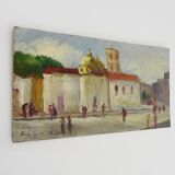 Oil on wood by Riccardo Capone Church 50s 60s