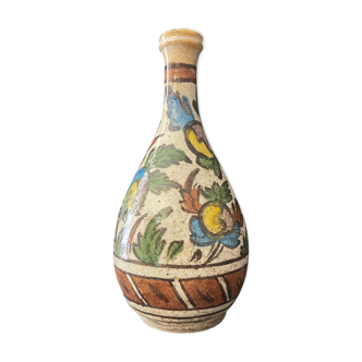 Flacon d ’Iznik Turquie en céramique siliceuse décor sous glaçure plombifère XIXe