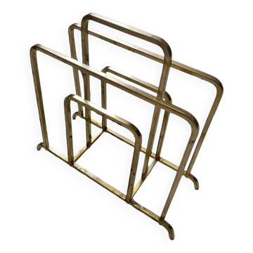 Designer brass magazine rack