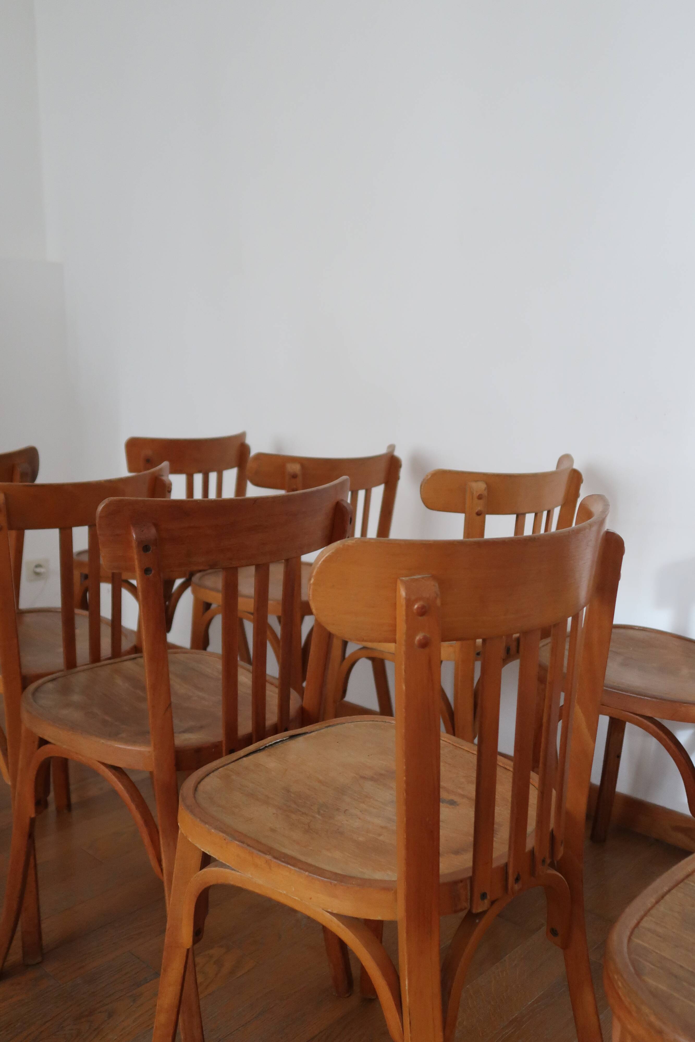 Set of 10 baumann bistro chairs