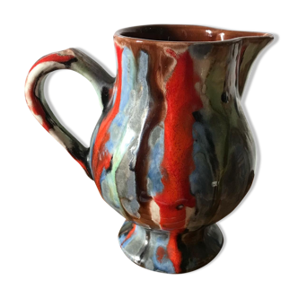 Colorful vintage ceramic pitcher 70