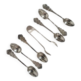 Box of 6 Small Spoons and Sugar Tongs Bergna Bros. Sunderland