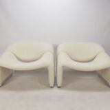 Set of 2 F598 Groovy amchairs by Pierre Paulin for Artifort, 1980s