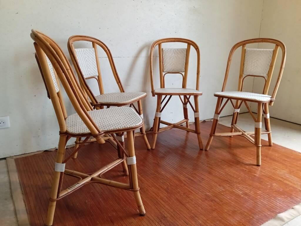 Set of 4 bistro chairs Maison Drucker from the 1990s.