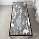 XL Midcentury modern coffee table in metal, rosewood and Arabescato marble, Italy, 1970.
