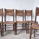 Série de 6 chaises paille et chêne beauche