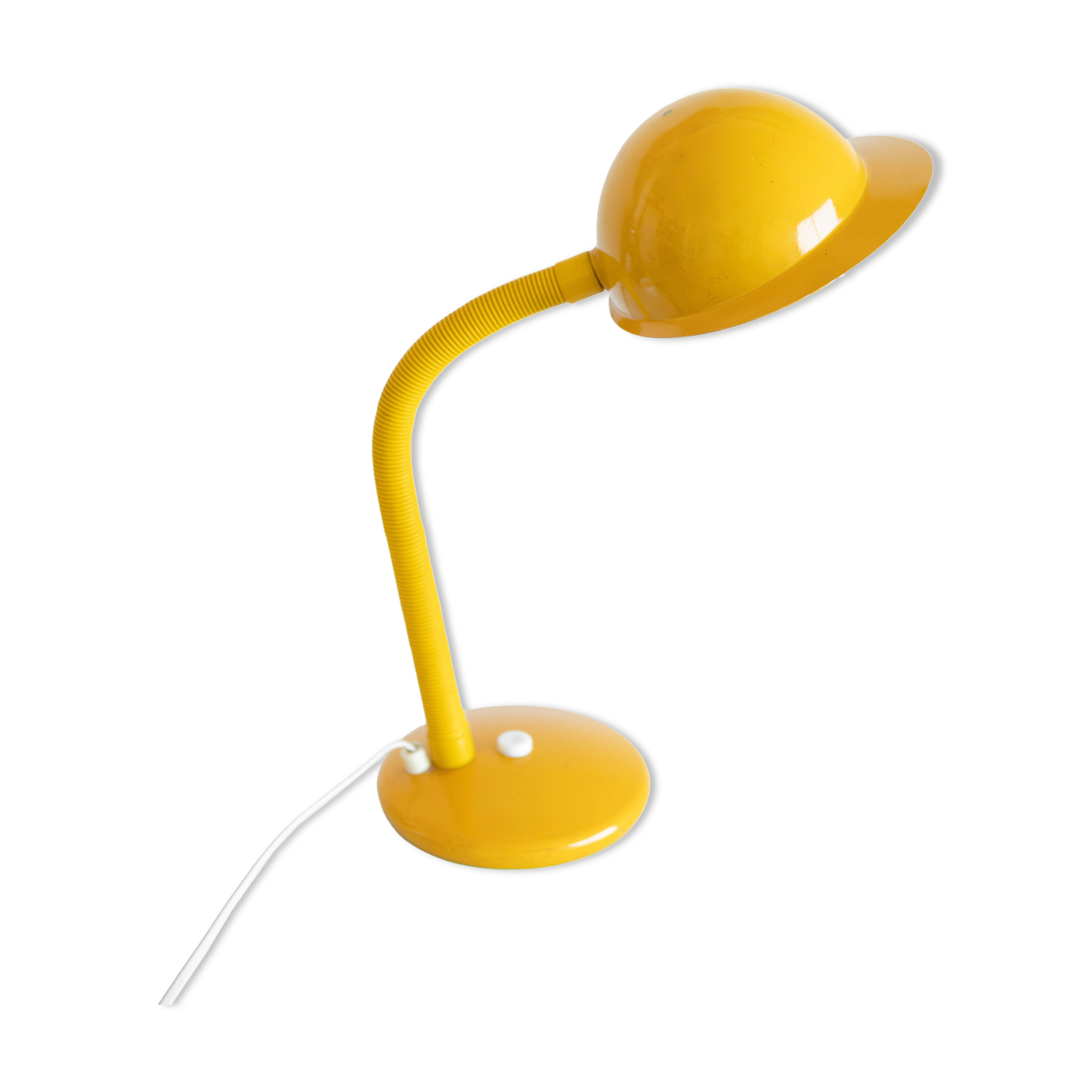Vintage aluminor desk lamp 80 with metal yellow cap