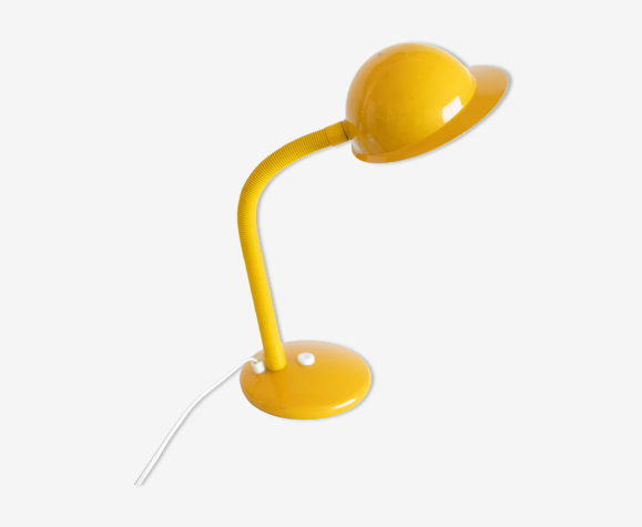 Lampe bureau aluminor vintage 80 à casquette jaune métal