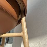 Cabriolet armchair in oak, Cravache Fauve/Seige leather, Hermès