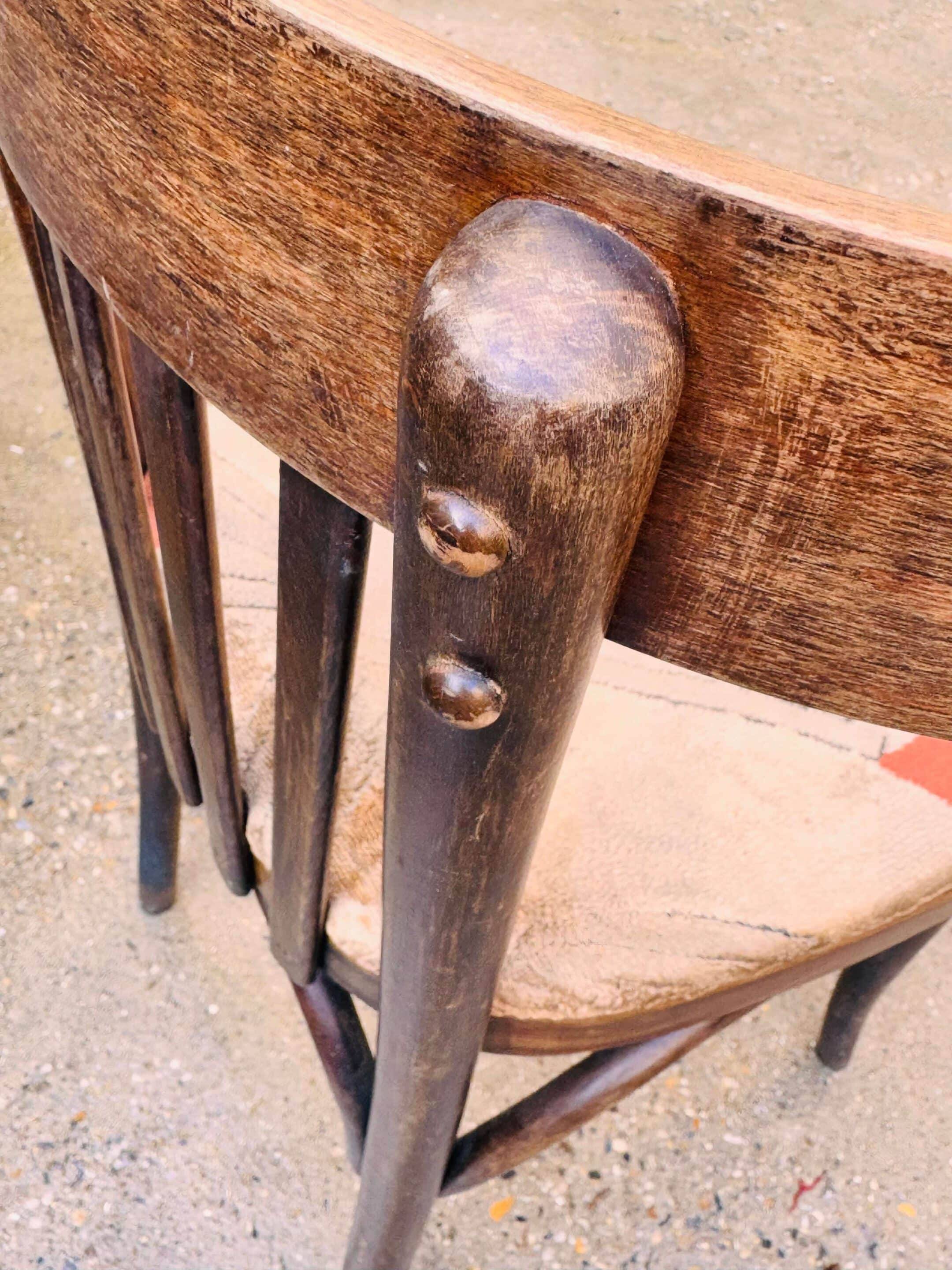 2 bistro chairs with velvet cushions