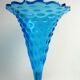 Napoleon III vase conical blue glass on cup and brass foot
