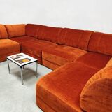 Vintage design modular sofa 'Burnt orange'