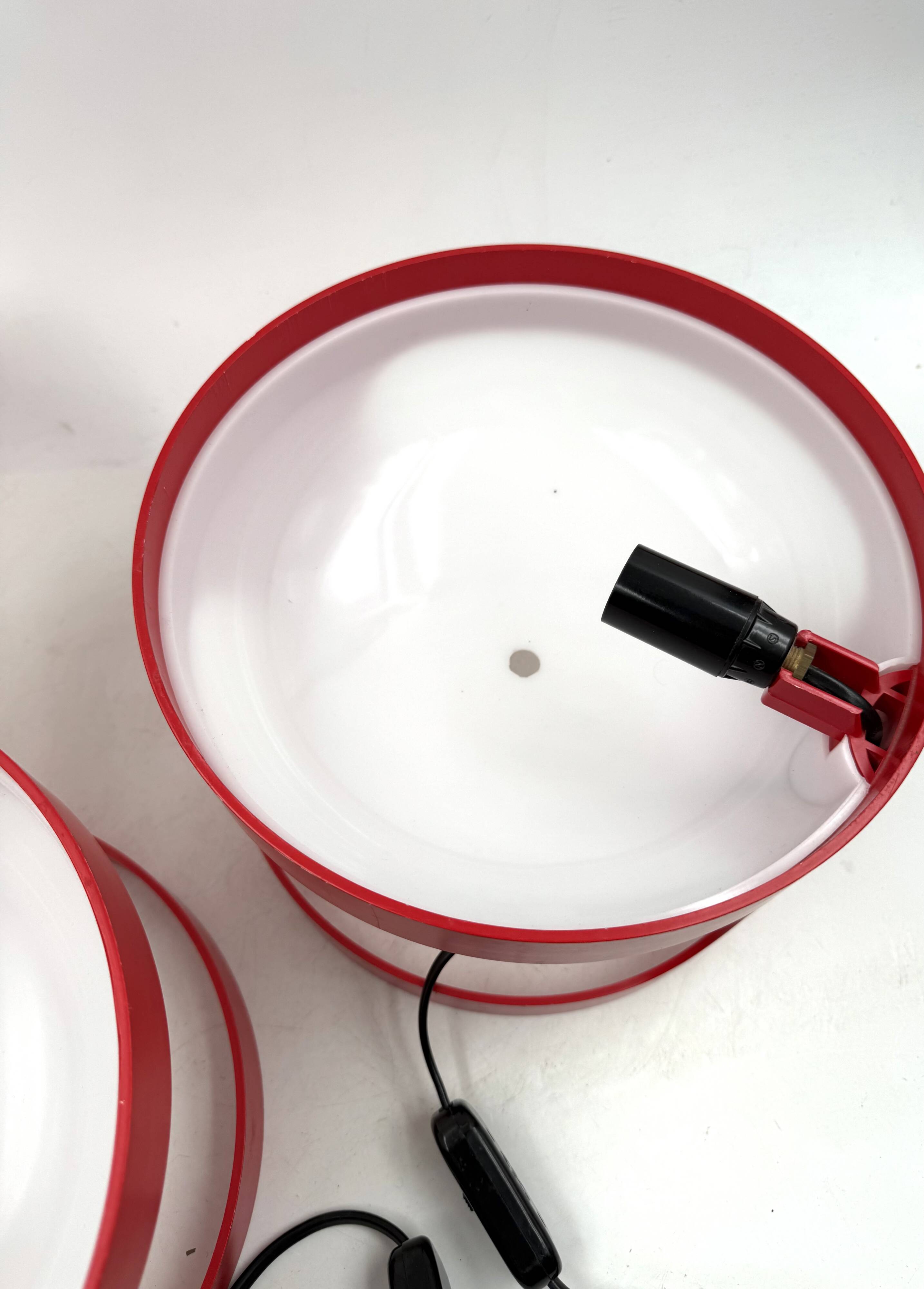 Joe Colombo, space age set of 2 mod. KD27 table lamps, Kartell Italy 1970s