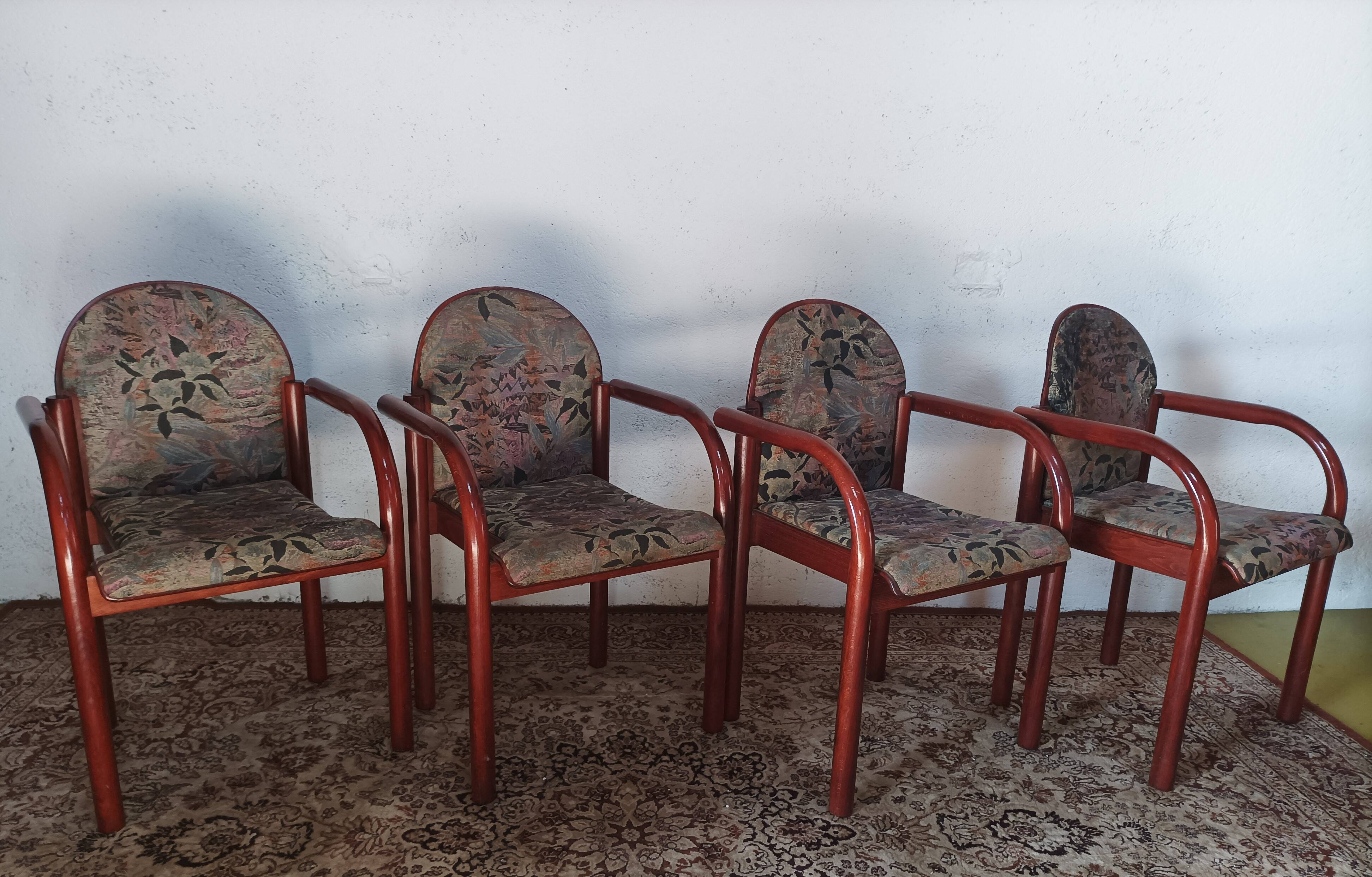 Suite de 4 chaises vintage 1960 Baumann